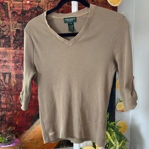 Ralph Lauren Beige V-Neck Top